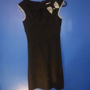 Black dress with stripped accents